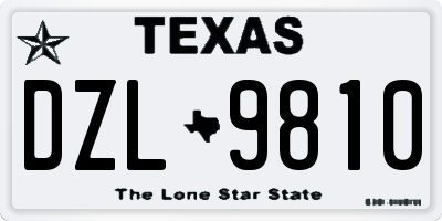 TX license plate DZL9810