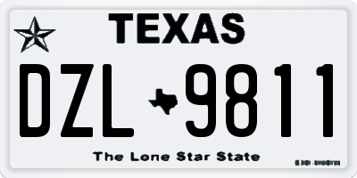 TX license plate DZL9811