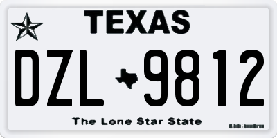 TX license plate DZL9812