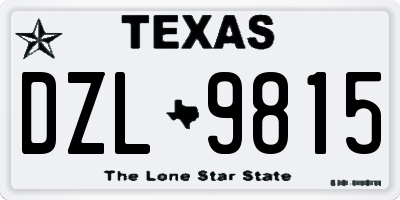 TX license plate DZL9815