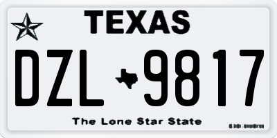 TX license plate DZL9817