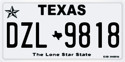 TX license plate DZL9818