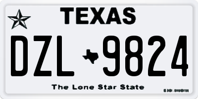 TX license plate DZL9824