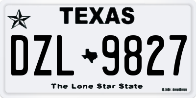 TX license plate DZL9827