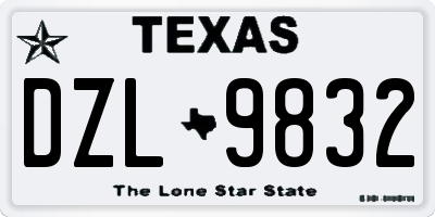 TX license plate DZL9832