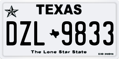 TX license plate DZL9833