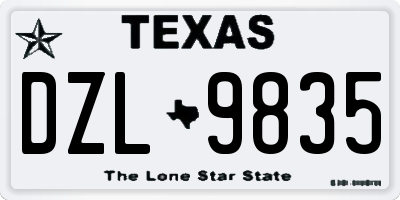 TX license plate DZL9835