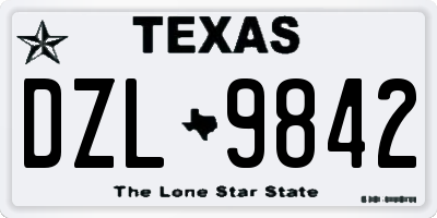 TX license plate DZL9842
