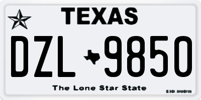 TX license plate DZL9850