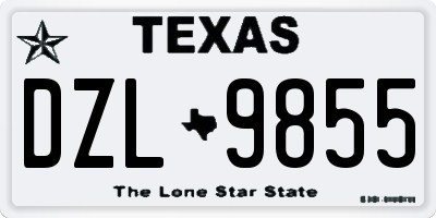 TX license plate DZL9855