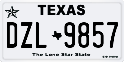 TX license plate DZL9857