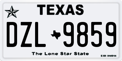TX license plate DZL9859