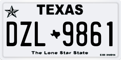 TX license plate DZL9861