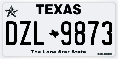 TX license plate DZL9873