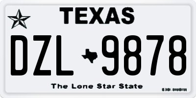 TX license plate DZL9878