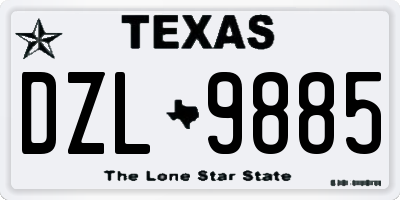 TX license plate DZL9885