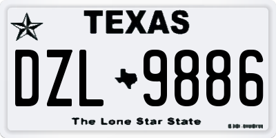 TX license plate DZL9886