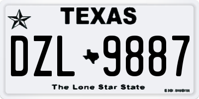 TX license plate DZL9887