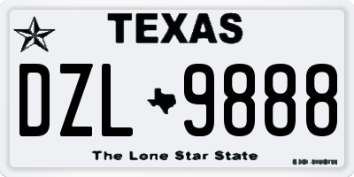 TX license plate DZL9888