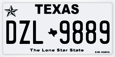 TX license plate DZL9889