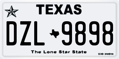TX license plate DZL9898