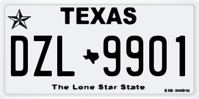 TX license plate DZL9901