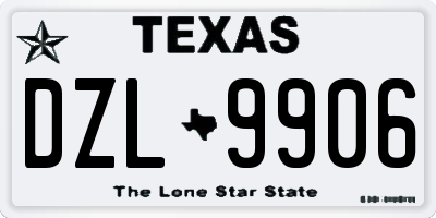 TX license plate DZL9906
