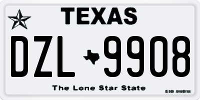 TX license plate DZL9908