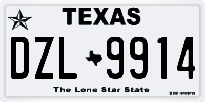 TX license plate DZL9914