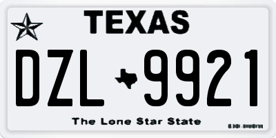 TX license plate DZL9921