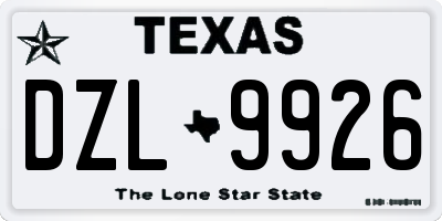 TX license plate DZL9926