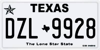TX license plate DZL9928