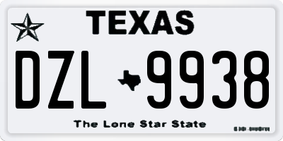 TX license plate DZL9938
