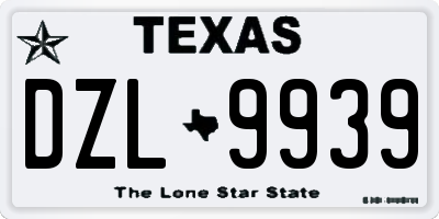 TX license plate DZL9939