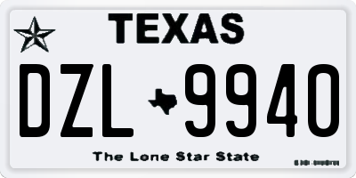 TX license plate DZL9940