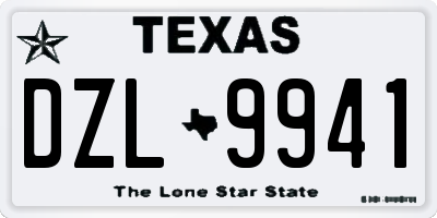 TX license plate DZL9941