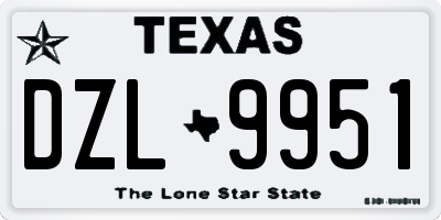 TX license plate DZL9951