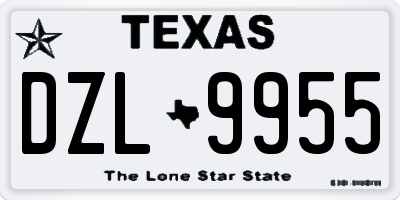 TX license plate DZL9955