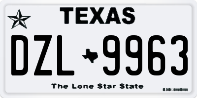 TX license plate DZL9963