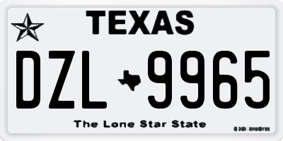 TX license plate DZL9965