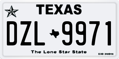 TX license plate DZL9971