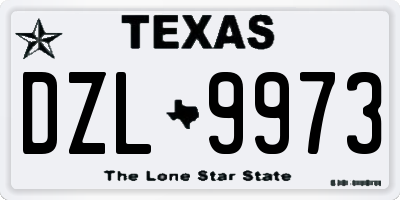 TX license plate DZL9973