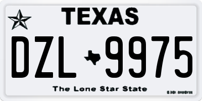TX license plate DZL9975