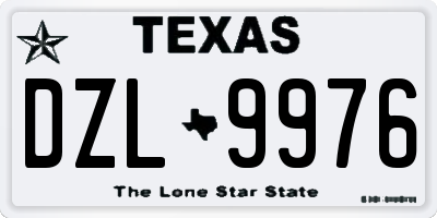 TX license plate DZL9976