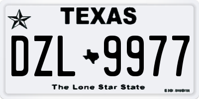 TX license plate DZL9977