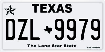 TX license plate DZL9979