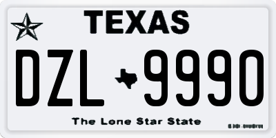 TX license plate DZL9990
