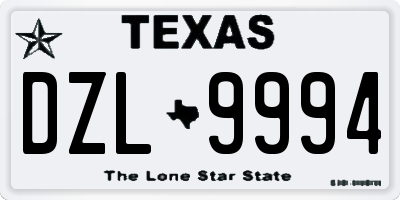 TX license plate DZL9994