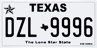 TX license plate DZL9996