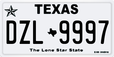 TX license plate DZL9997
